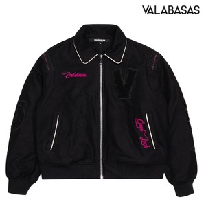 VALABASAS "WILD BUNCH" BLACK LETTERMAN JACKET