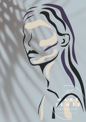 Komorebi and Me｜光と影で女性を描く静謐なミニマルアートポスター｜大人の空間を上質に彩る洗練デザイン｜A4ポスター