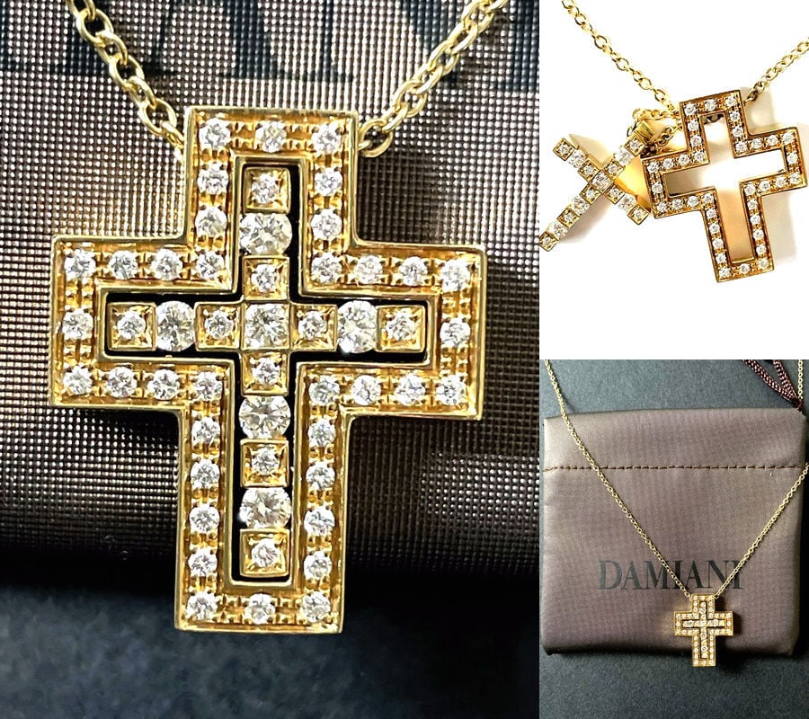 DAMIANI BELLE EPOQUE ダミアーニ ベルエポック XS K18 YG イエローゴールド ダイヤモンド ネックレス クロス
