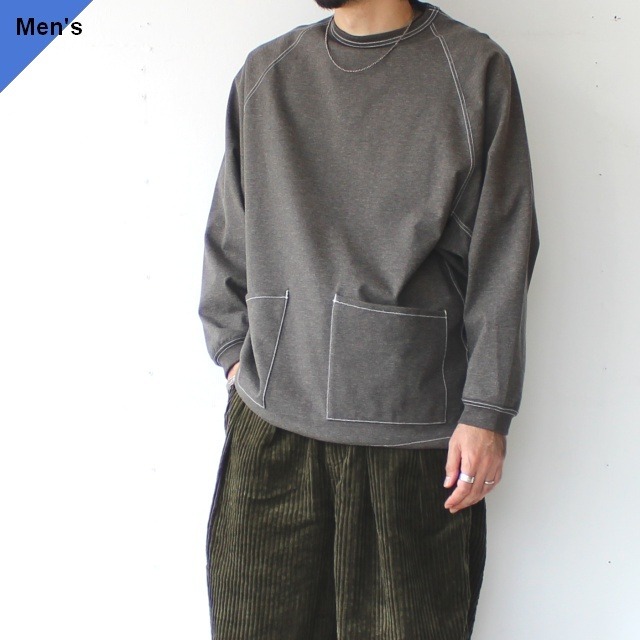 HAVERSACK プレーティング度詰め天竺ラグランプルオーバー High tension plated jersey pullover　（Top gray）