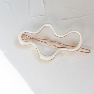 HAIR PIN || 【通常商品】 UNI-UNI HAIR PIN (GOLD+WHITE) || 1 HAIR PIN || GOLD×WHITE || EBH057