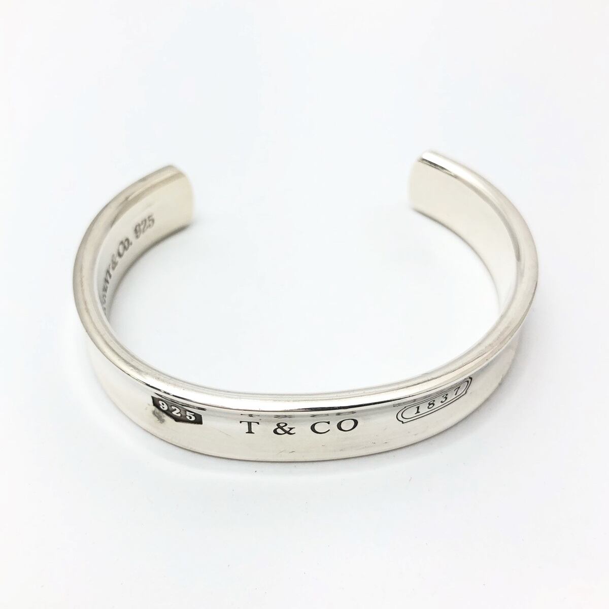 中古】 ティファニー シルバー バングル 1837 カフ ナロー 925