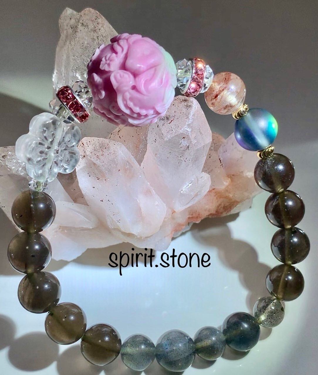 双心金剛杵天珠＆ピンクトルマリン＆グリーントルマリン　ブレスレット 双心金剛杵天珠＆ピンクトルマリン＆グリーントルマリン 【公式通販】