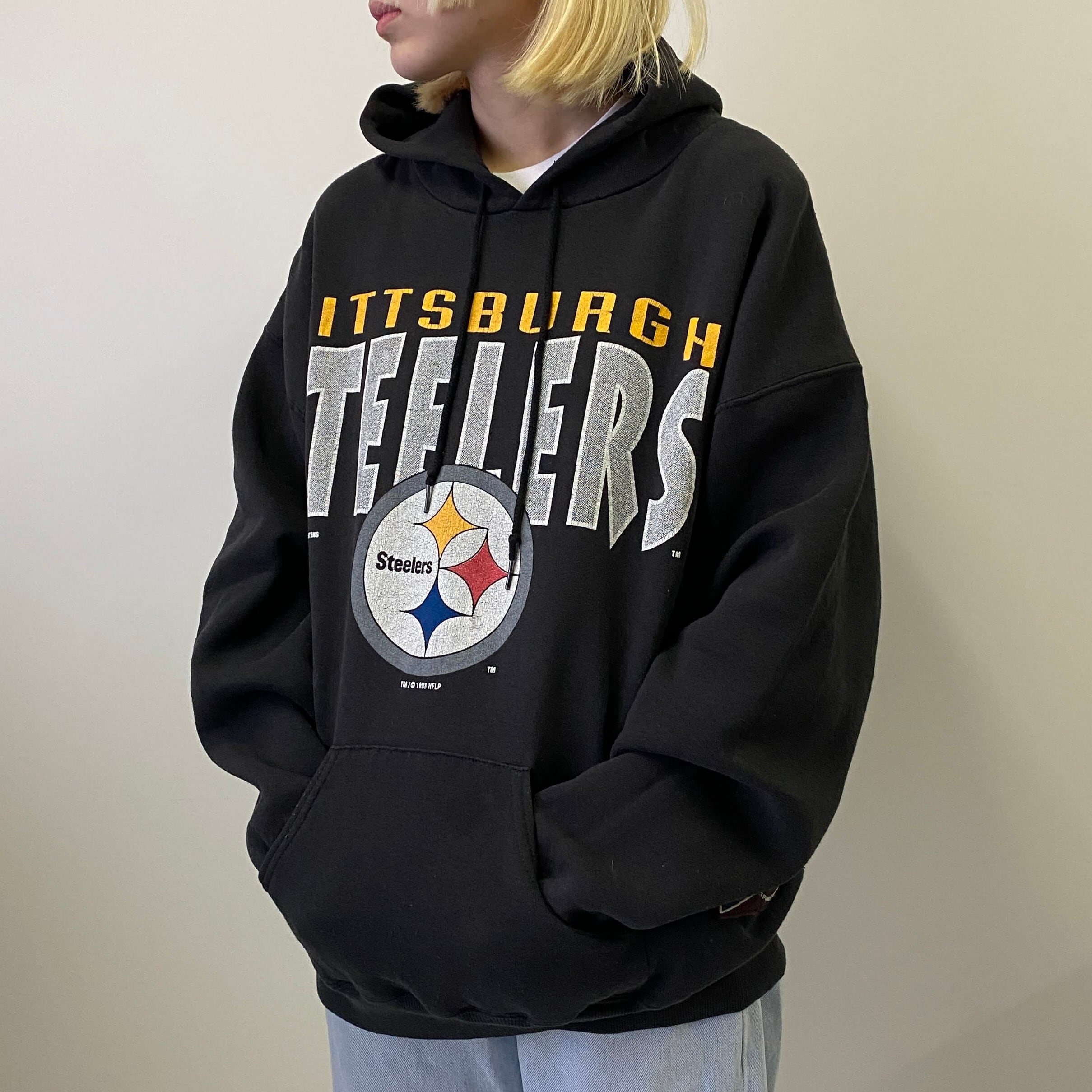 90年代 NFL ピッツバーグ・スティーラーズ チームロゴ プリントスウェットパーカー メンズXL相当 古着 Pittsburgh Steelers  00s ビンテージ ヴィンテージ ブラック 黒色【パーカー】【SS2401-50】 | cave 古着屋【公式】古着通販サイト