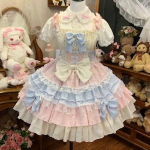 ゆめかわ♡バックリボン付きロリィタJSK wanpi89★ ゆめかわ♡バックリボン付きロリィタJSK wanpi89★