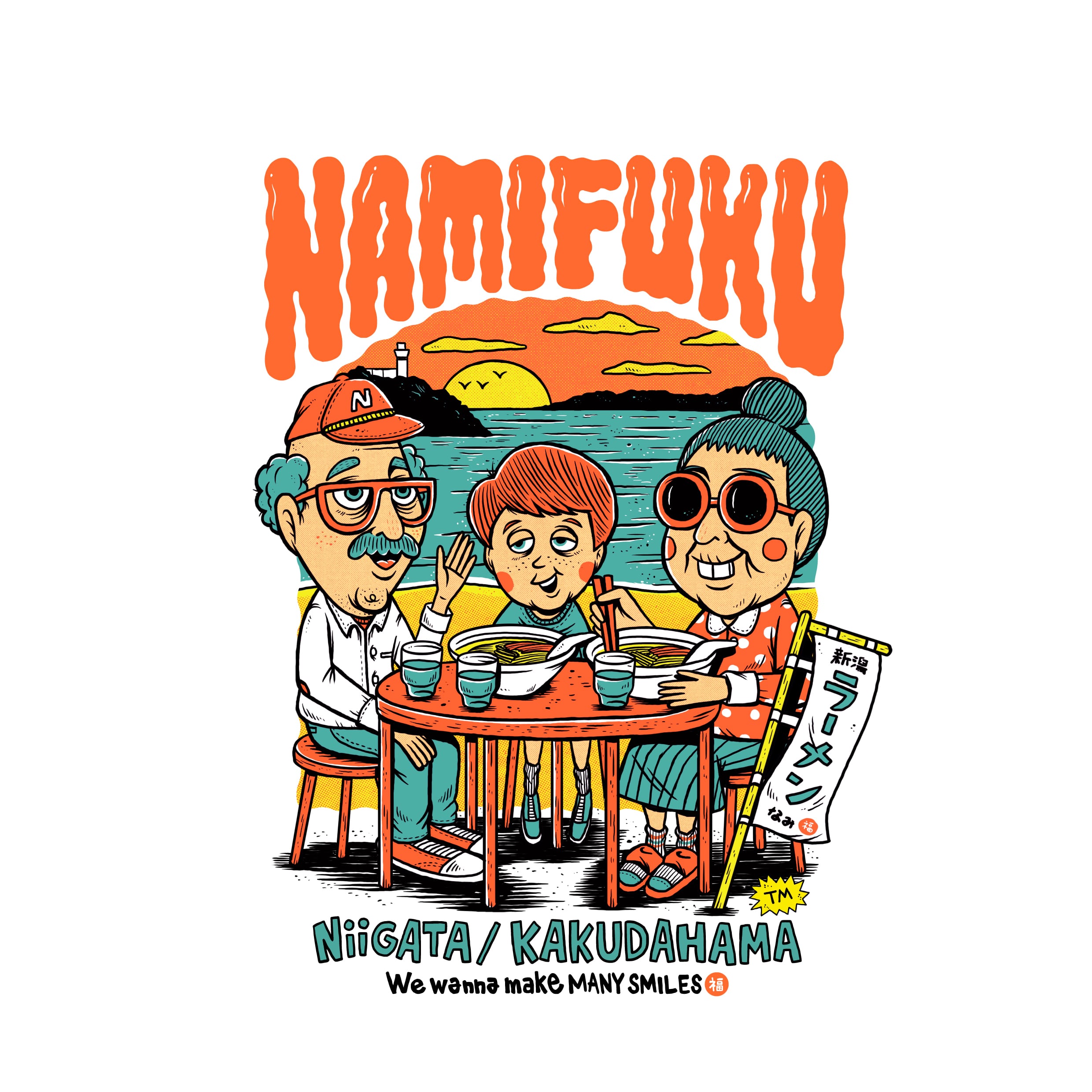 TM paint NAMIFUKU Tシャツ（WHITE）【通常便】 | 新潟ラーメン なみ福