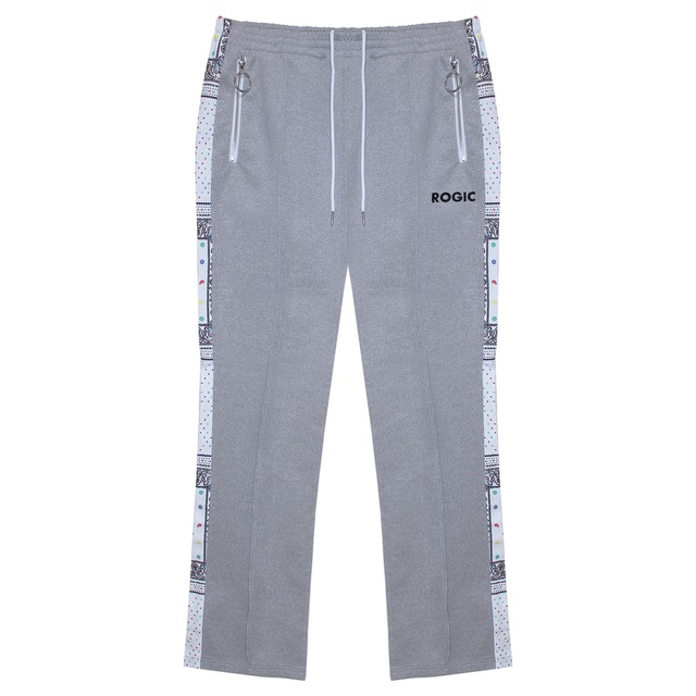 ROGIC | SIDE LINE PAISLEY TRACK PANTS (GREY/PAISLEY)