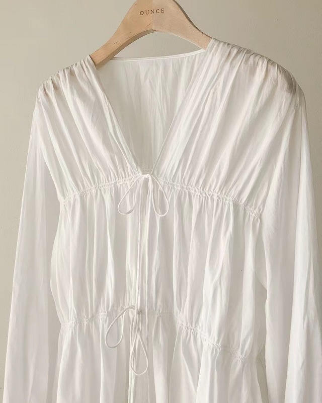 (予約) ounce / Flee shirring blouse