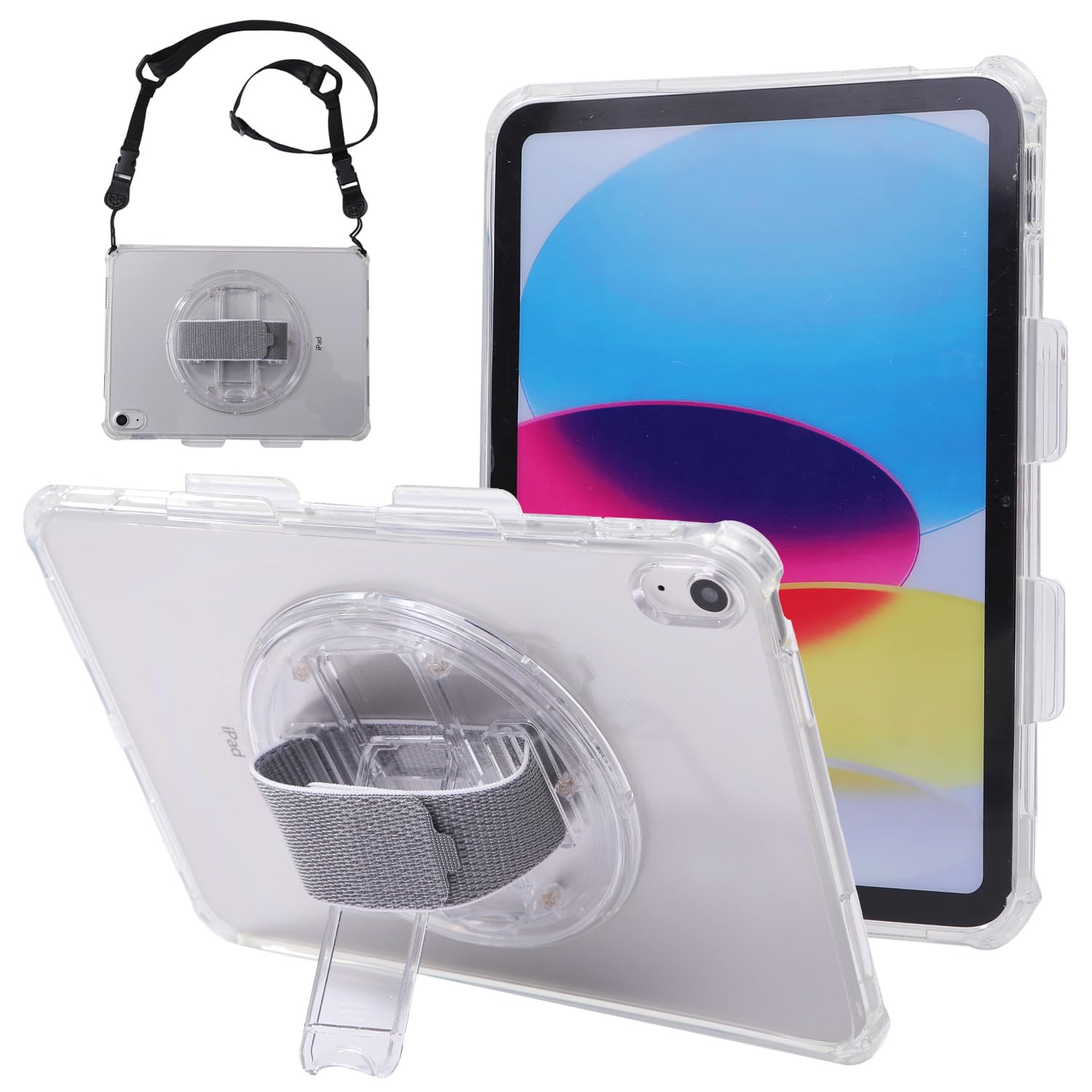 iPad用ケース ハンズフリー 肩掛け 首掛けベルト ハンドストラップ付属 11インチ