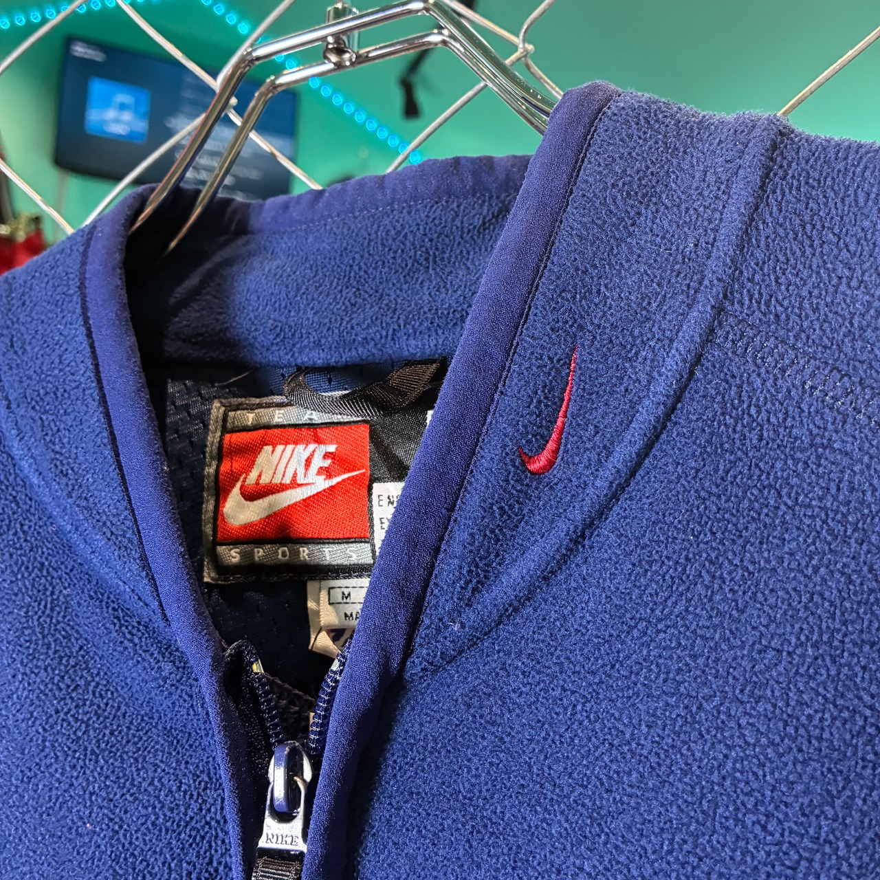 【90s USA製】NIKE フリースジャケット ネイビー ラグラン ナイキ