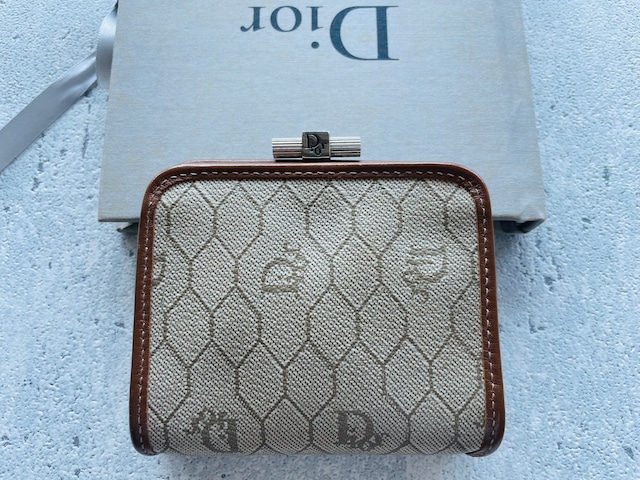 Christian Dior ハニカムベージュ柄 コインケース Dior dior ディオール  クリスチャンディオール coincase