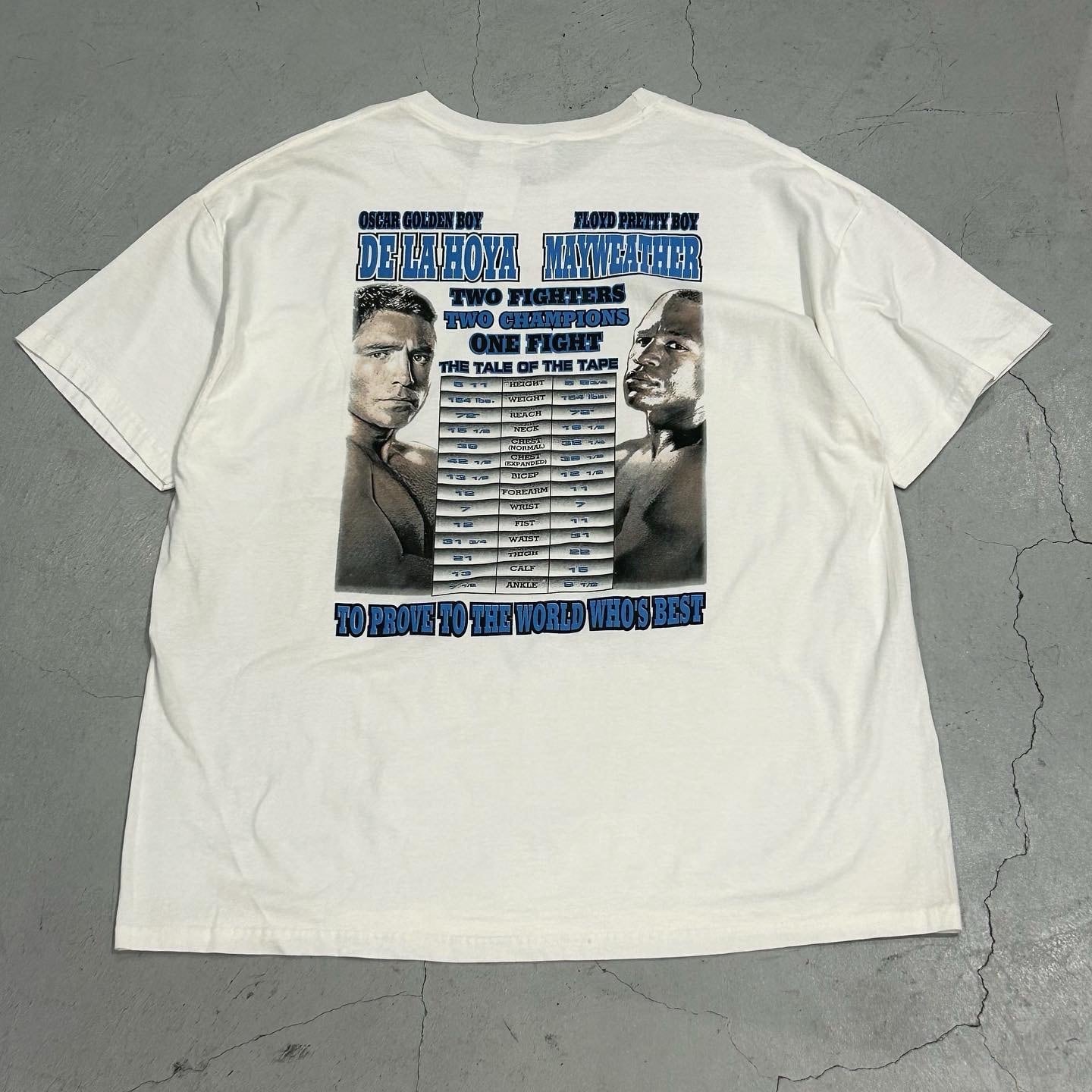 00s 2007 デラホーヤ メイウェザー ボクシング Tシャツ 2007s DE LA HOYA vs MAYWEATHER “THE WORLD AWAITS” boxing T-shirt