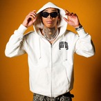 BLACK LETTER LOGO HEAVYWEIGHT ZIP HOODIE