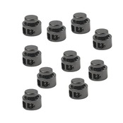 コードストッパー 合金 10個 コードロック スプリングコードストッパー紐孔穴径約4mm 紐止め 交換 補修用 衣類 パックのひも、ズボンの留め紐止め金具巾着袋/帽子スポーツウェア DIY アクセサリー パーツ 多用途 (ブラック)