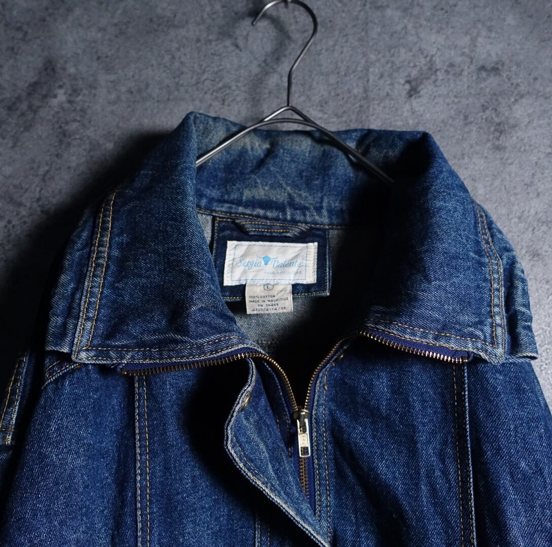 80s “Sergio Valente” Denim Design Zip Blouson | 古着屋 FORCE