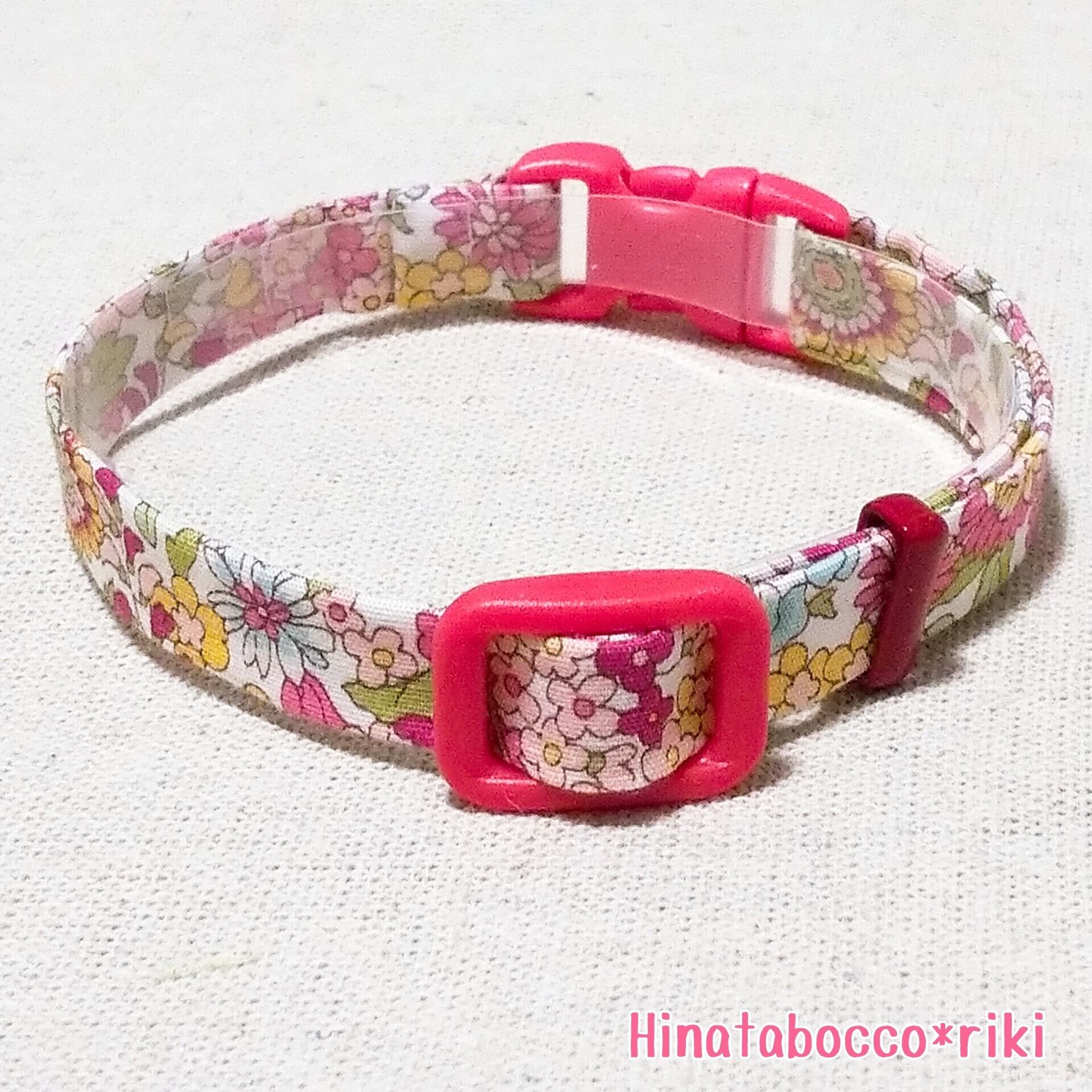 猫用のおめかし花柄首輪 Cat N022 Hinatabocco Riki