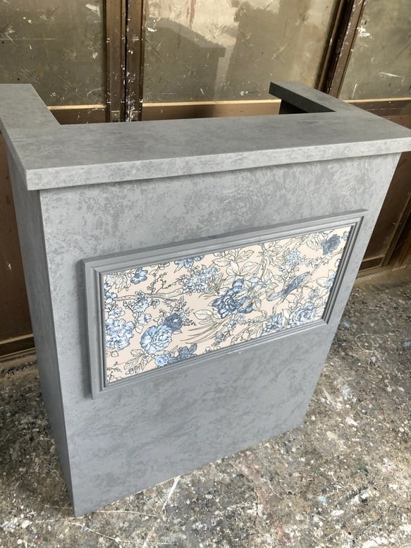 受注製作グレーストーン柄★モルタル★カウンターテーブル【800】☆ネイル　美容室 受注製作】グレーストーン柄☆カウンターテーブル【800】☆店舗
