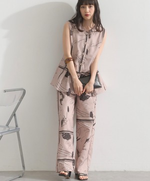 アート柄プリントパンツ / 3color