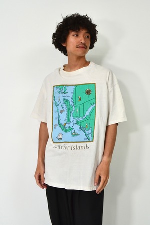 90s USA製 Hanes "地図と動物たち" print T-shirt