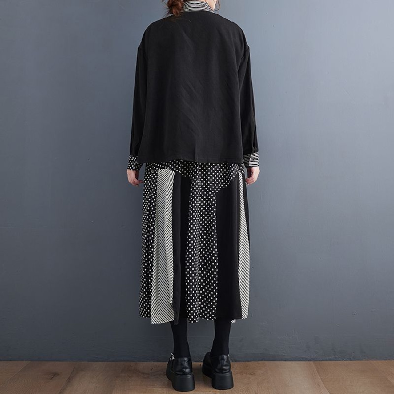 ストライプ柄 切り替えデザイン セットアップ 00178