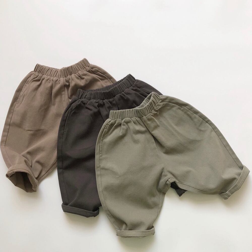 【BABY&KID】韓国風 無地カジュアルパンツ