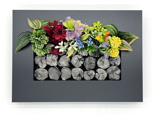 紀州備長炭 インテリア フレーム 『備長炭ふれーむインテリア』 No.10 額 30.5cm×21.5cm 長方形 置物 炭 オブジェ 雑貨 消臭 調湿