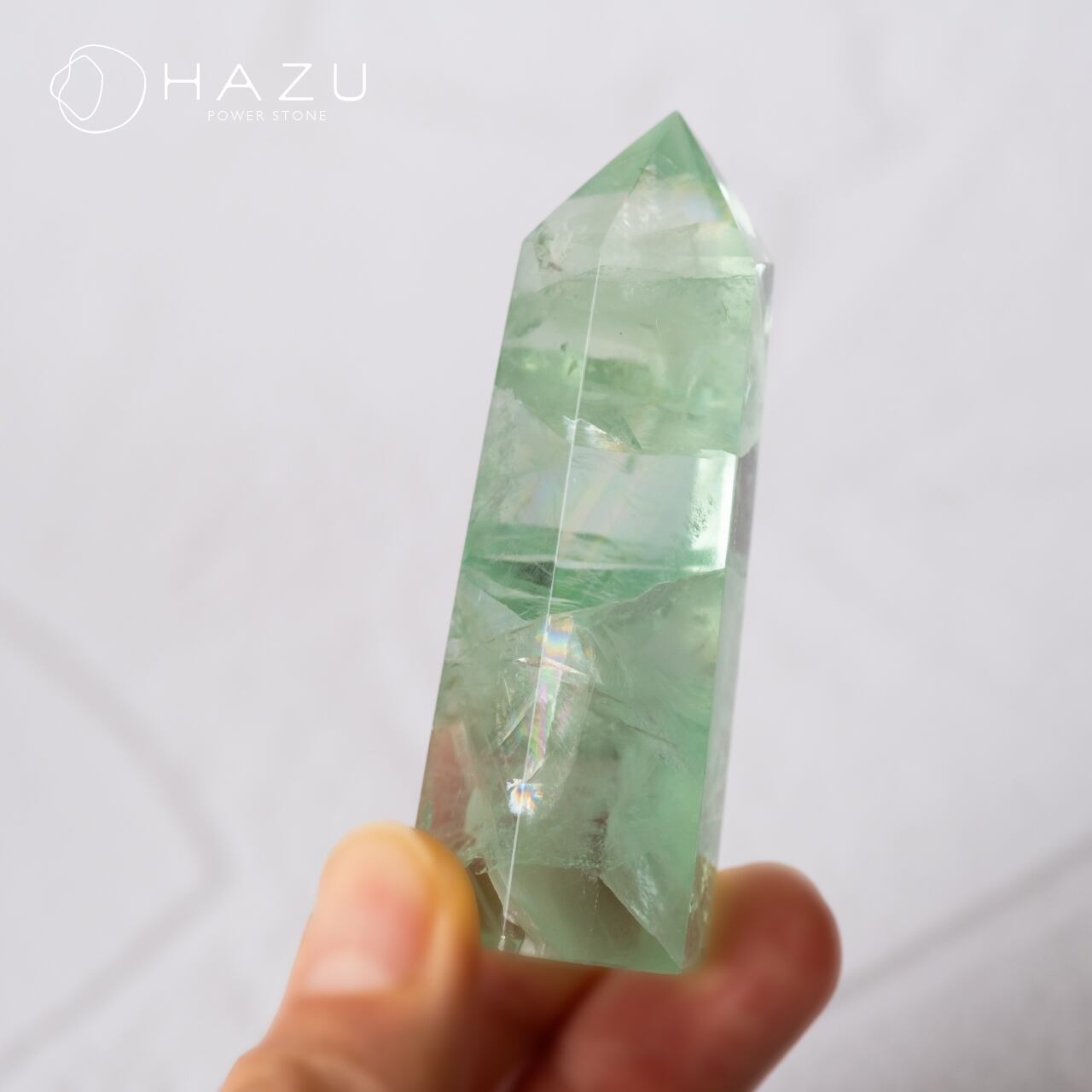 【超美品・ポイント・虹入り】　フローライト（天然石） 一点もの】虹入り高品質フローライトポイントB | 天然石HAZU