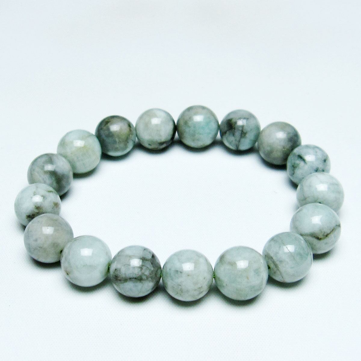 エメラルド ブレスレット 12mm メンズ レディース 一点物 111-32985