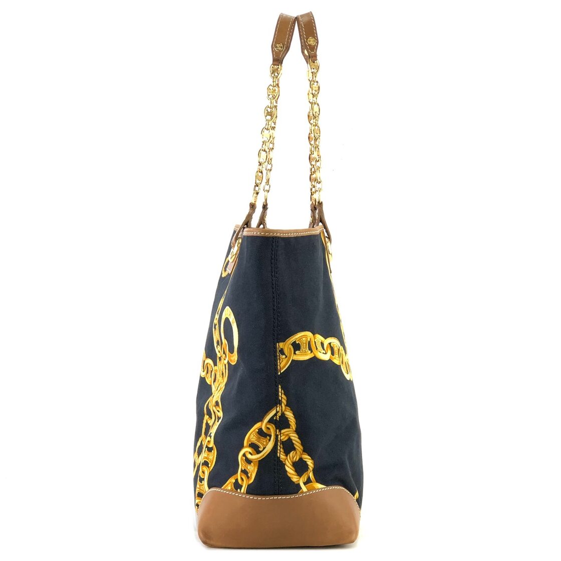 CELINE セリーヌ チェーン柄 ブラゾン トリオンフ キャンバス×レザー 