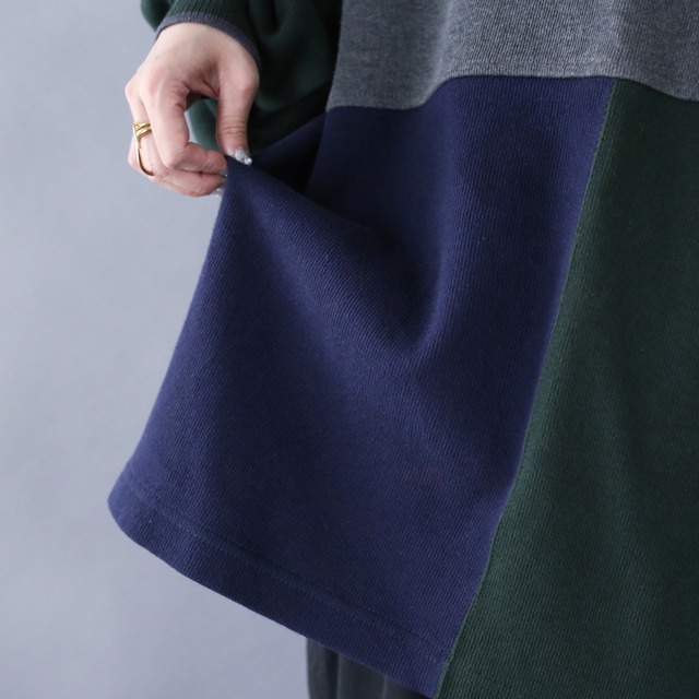 multi switching good color design half-zip pullover