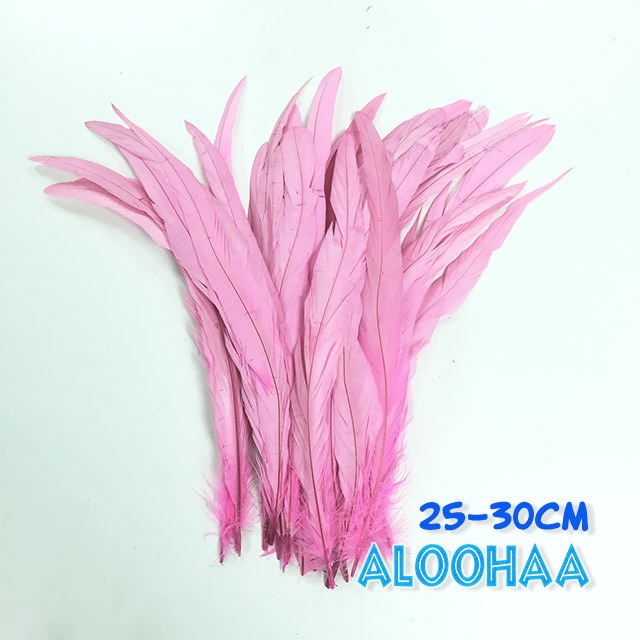 単色ロングフェザー 【ピンク】#30-001PK25-CT 25~30cm タヒチアン 衣装 材料 ルースターテール 染め 羽根    