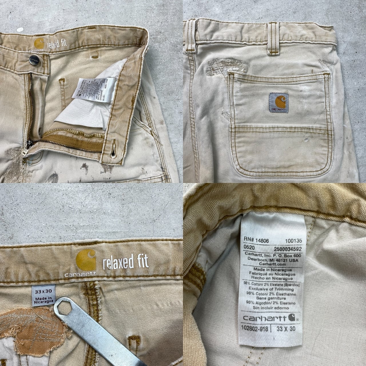 Carhartt カーハート ダブルニー ダック ワークパンツ ペンキ飛び