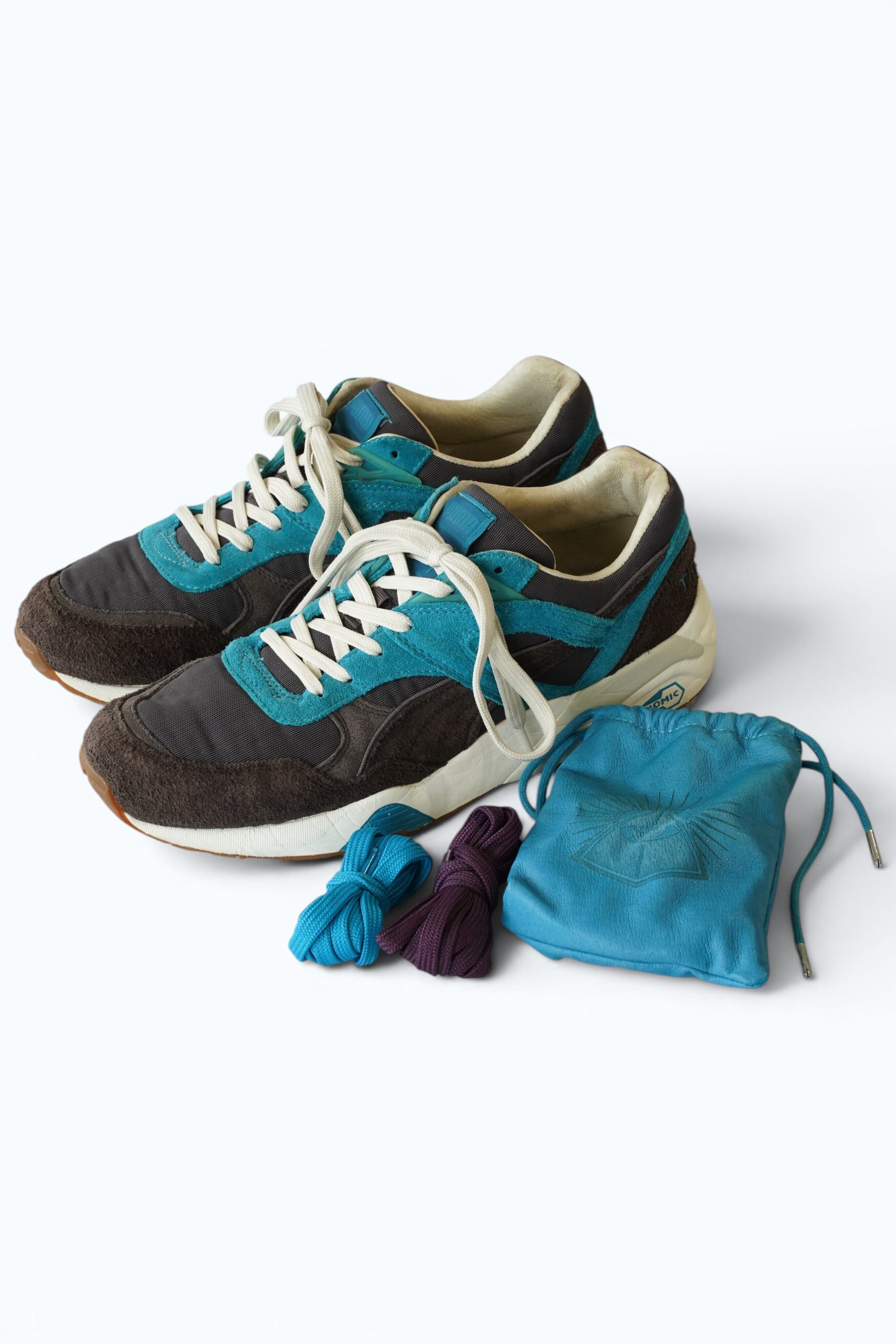 2012 PUMA × Shadow Society R698 PSS SHALE BROWN/MOSAIC BLUE 27cm 替え紐・ポーチ付き