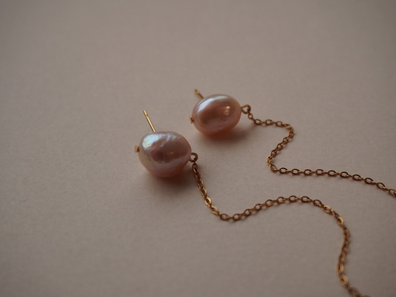 【 PURE 】pink pearl pierce