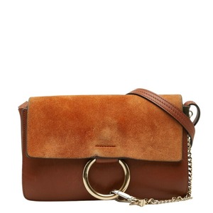 クロエ フェイ 斜め掛け ショルダーバッグ ブラウン レザー レディース Chloe 【中古】