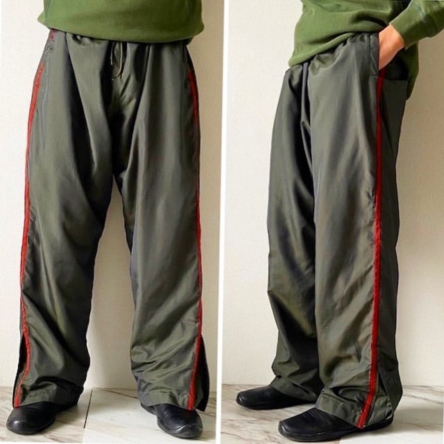 00s old gap side line nylon poly wide pants 00s old gap side line nylon poly wide pants