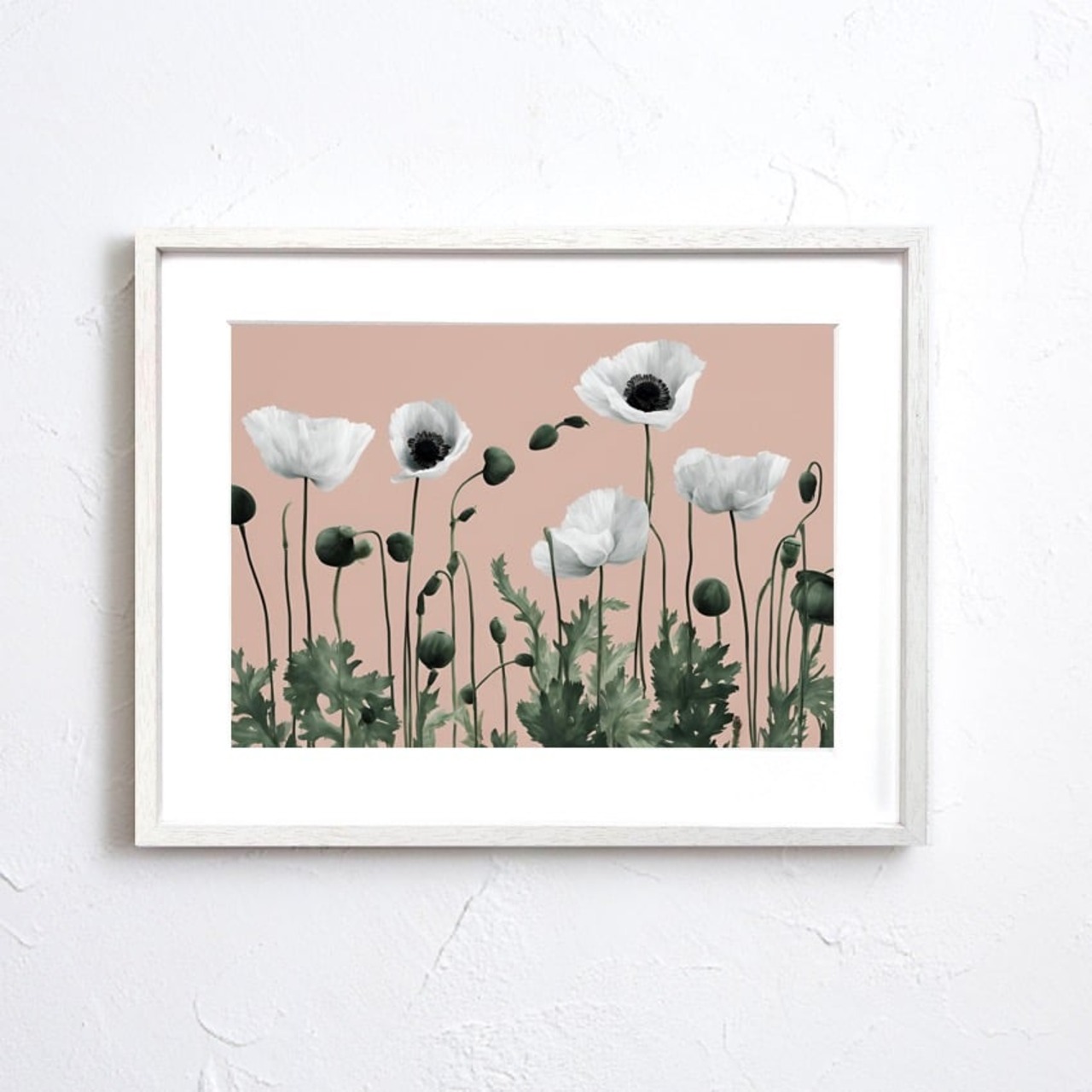 Crescendo｜優雅に咲くポピーのミニマルボタニカルアートポスター｜｜・国内生産A4ポスター