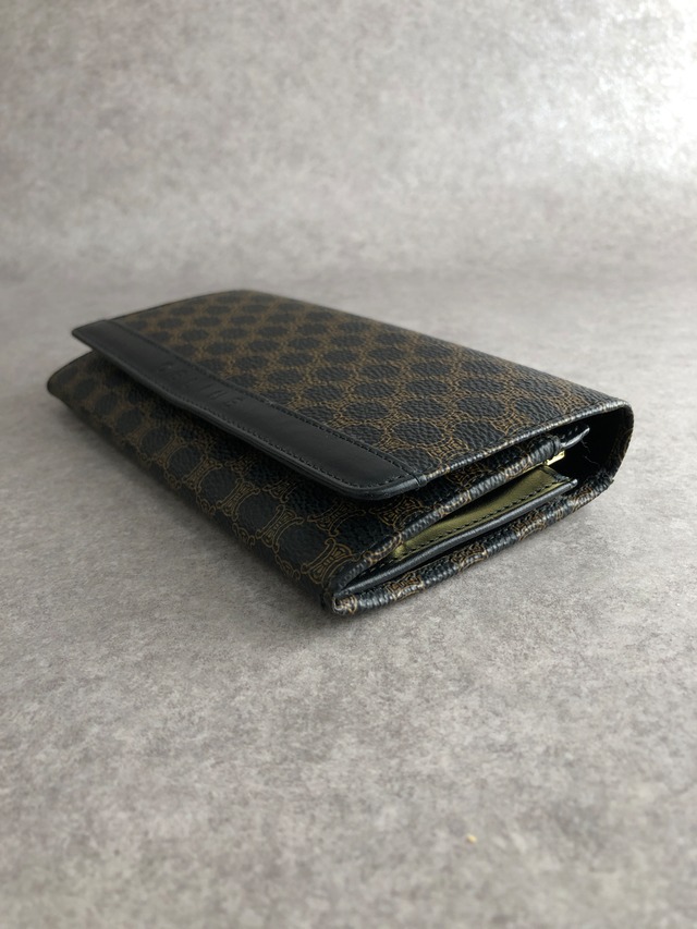 CELINE セリーヌ マカダム 財布 ブラック PVC レザー 長財布 vintage ヴィンテージ オールド dv85f5