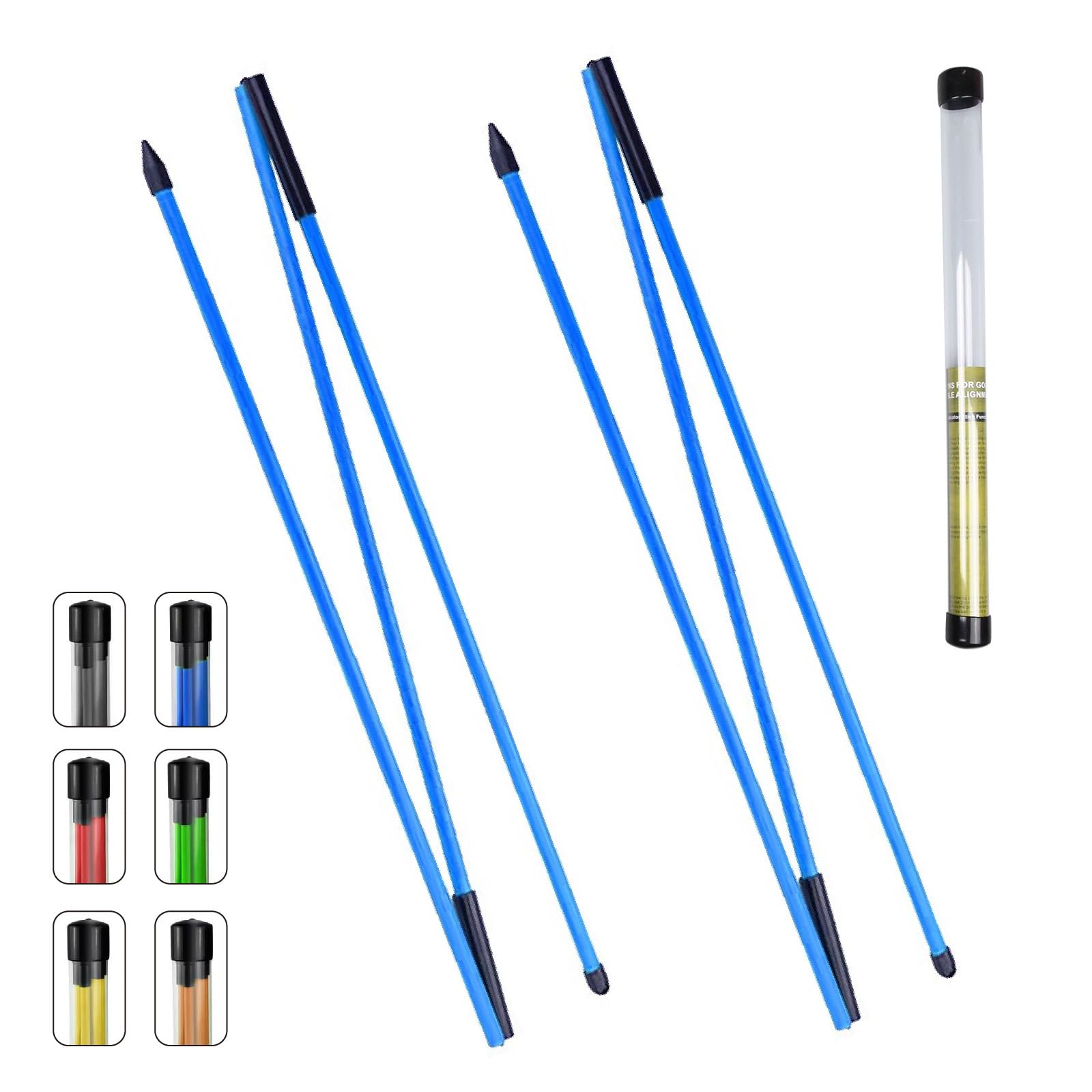 【新着特価】wakae ゴルフ アライメントスティック 2本セット 全長122cm ツアースティック スイング練習器具 折りたたみ式 軌道修正 方向チェック ゴルフ方向スティック 練習用ロッド スイング矯正 ケース付き グラスファイバー製