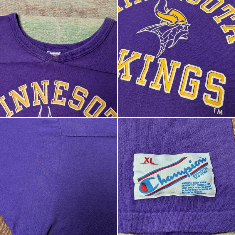 80s Champion Football T-Shirt (XL) MINNESOTA VIKINGS | Wonder Wear