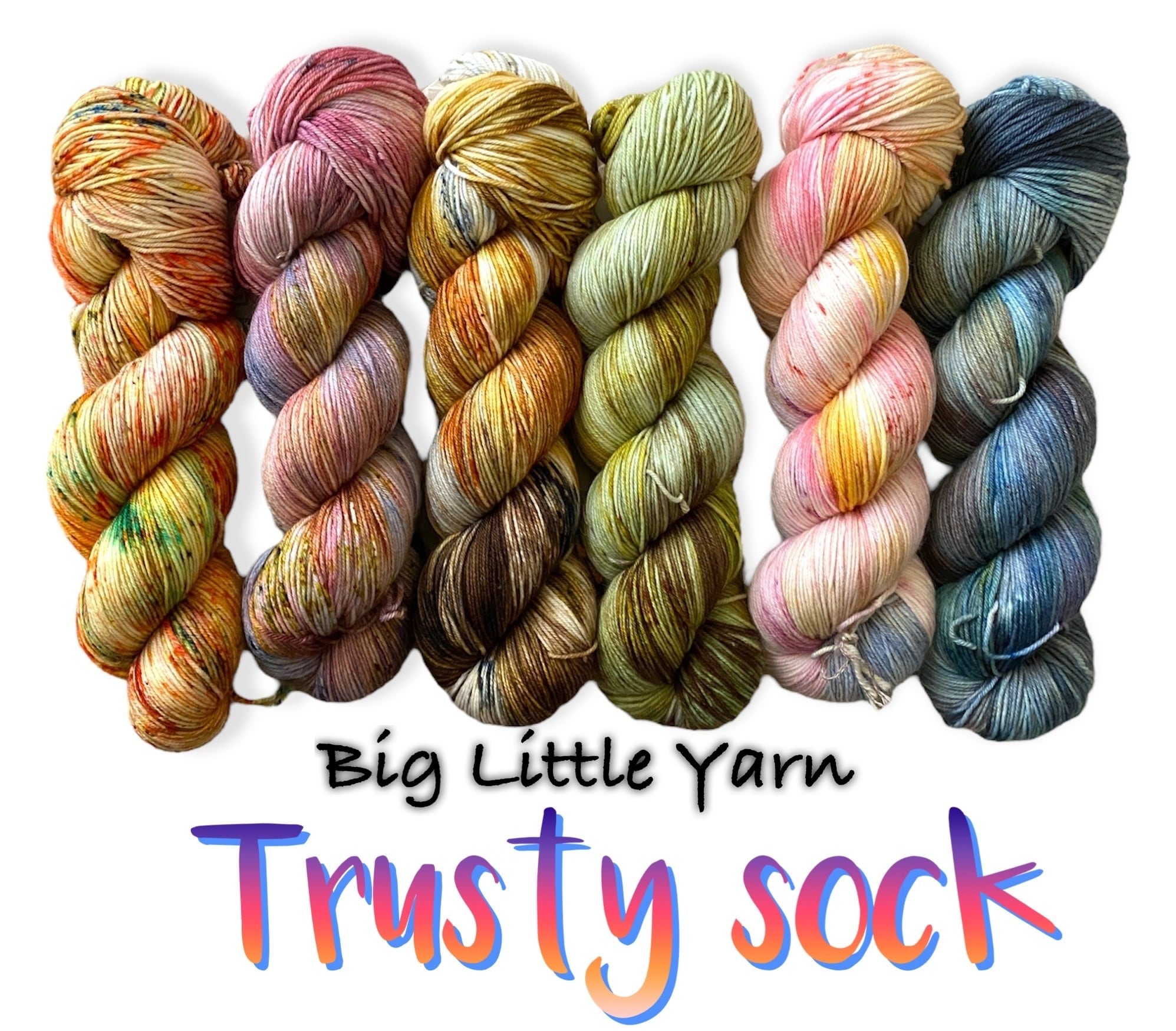 手染め毛糸BIG little YARN 手染め毛糸soft sock 3カセ - 生地/糸