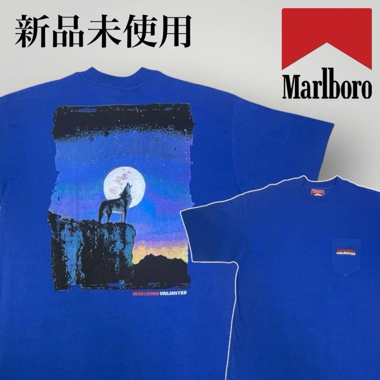 新品未使用】Marlboro マールボロ マルボロ Tシャツ ウルフ ポケT 