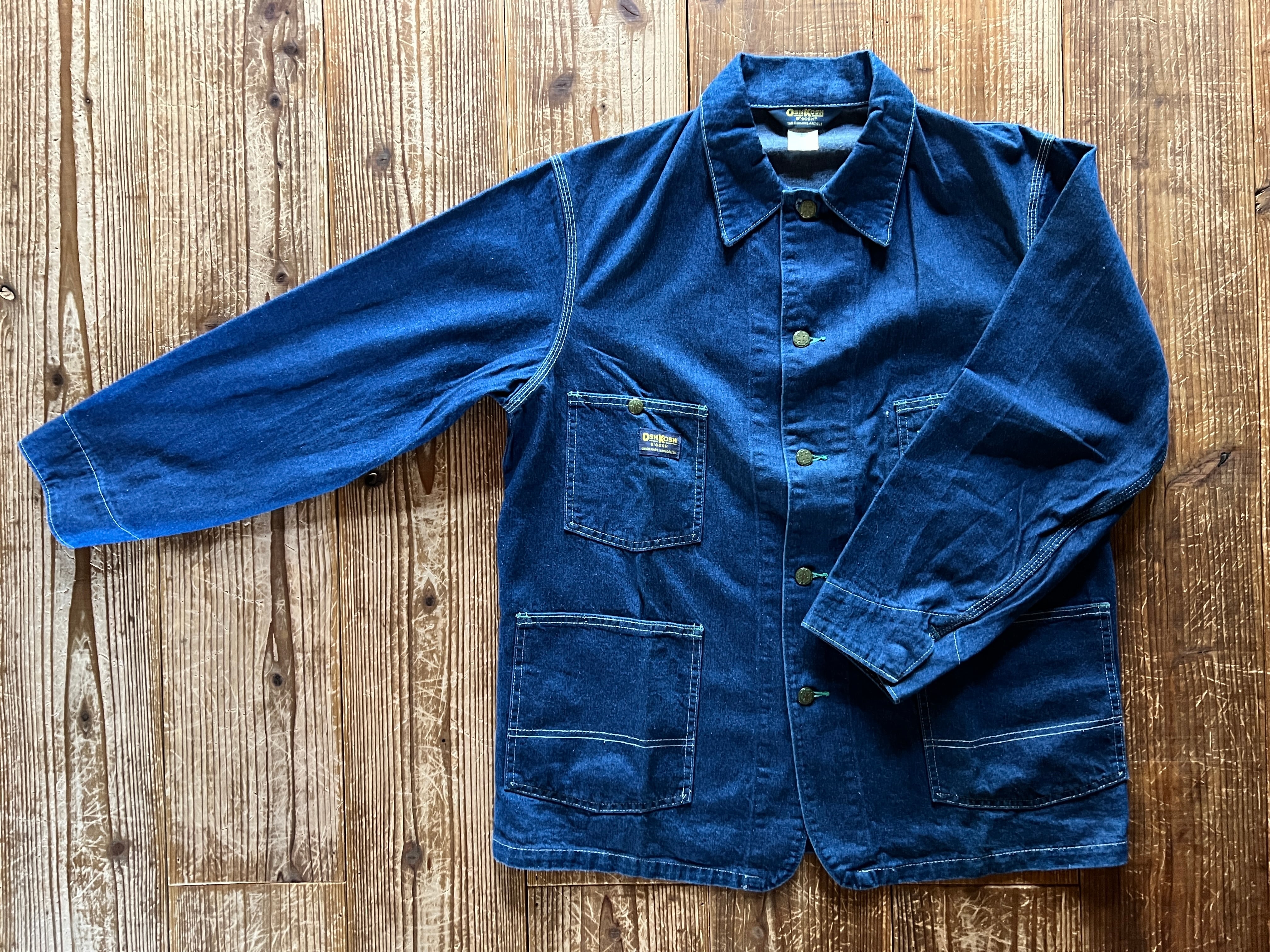 70's～ OSH KOSH B'GOSH デニムカバーオール 濃紺 表記(42) USA製