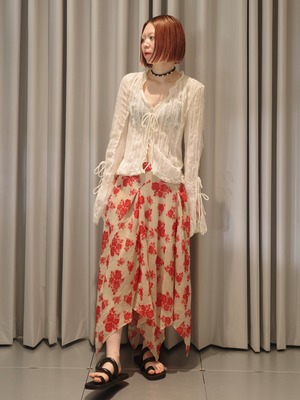 【26SS】FETICO フェティコ / ジャガードスカート 花柄 / DRAPED FLORAL JACQUARD SKIRT
