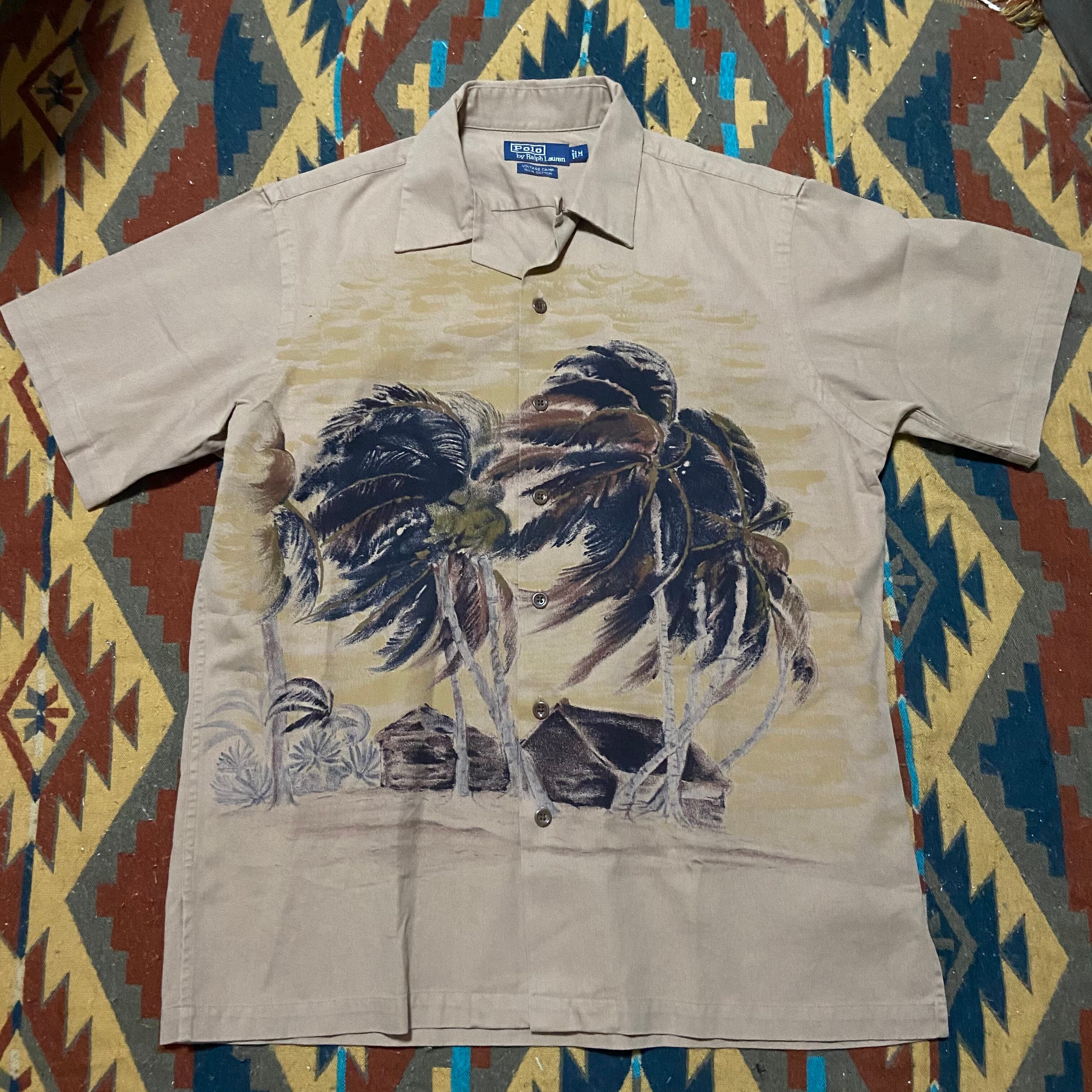 90s Polo Ralph Lauren Open Color vintage camp “palm tree” Size M