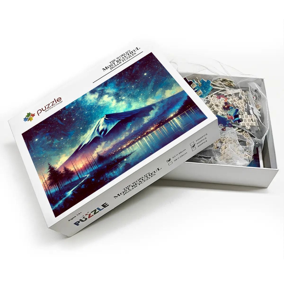 千P⑩富士山六地蔵　ジグソーパズル　木額54×79㎝　完成品　美品 Shipping Worldwide】Mystic Mt Fuji 幻想的な夜の富士山 | Puzzle