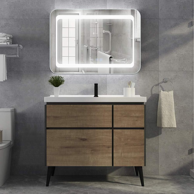 Bacoer ミラー 鏡 LED 壁掛け 照明付き 化粧鏡 洗面所 洗面台 おしゃれ 暖色 白色LED内蔵 色温度3000-6000K調節可能 (70*50CM 横掛け)