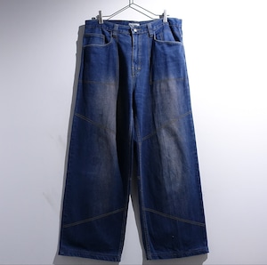 90s Aging Process × Stitchwork Design Wide Baggy Denim Pants