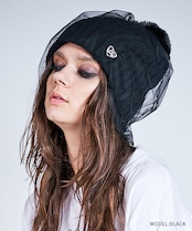 チュールポンポンビーニー (BLACK) CQ-47504