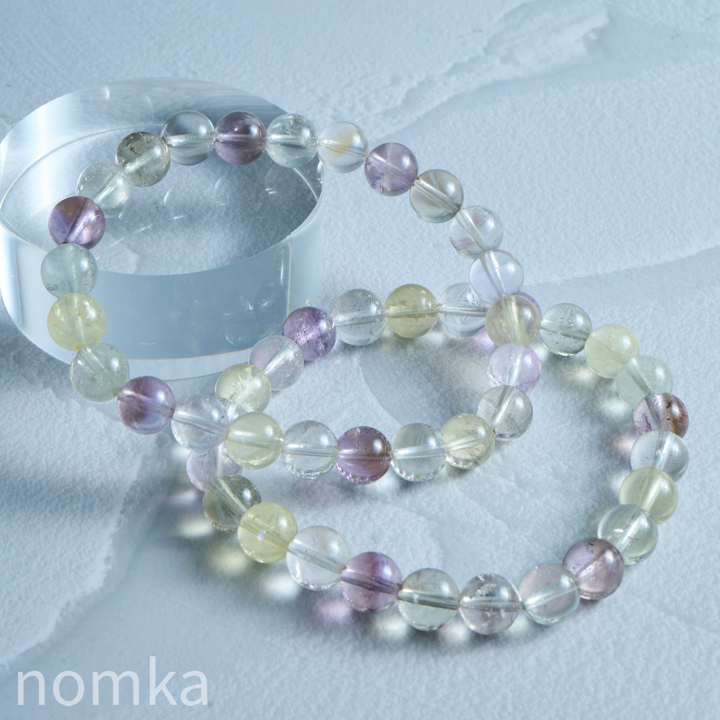 【期間限定 8/31 23:59まで】 ミックス水晶(8mm) ブレスレット nL-8008